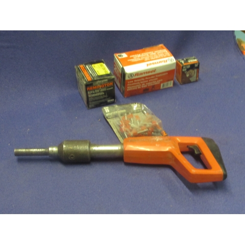 Remington Powder Actuated Nailer Tool with Loads and Fasteners
